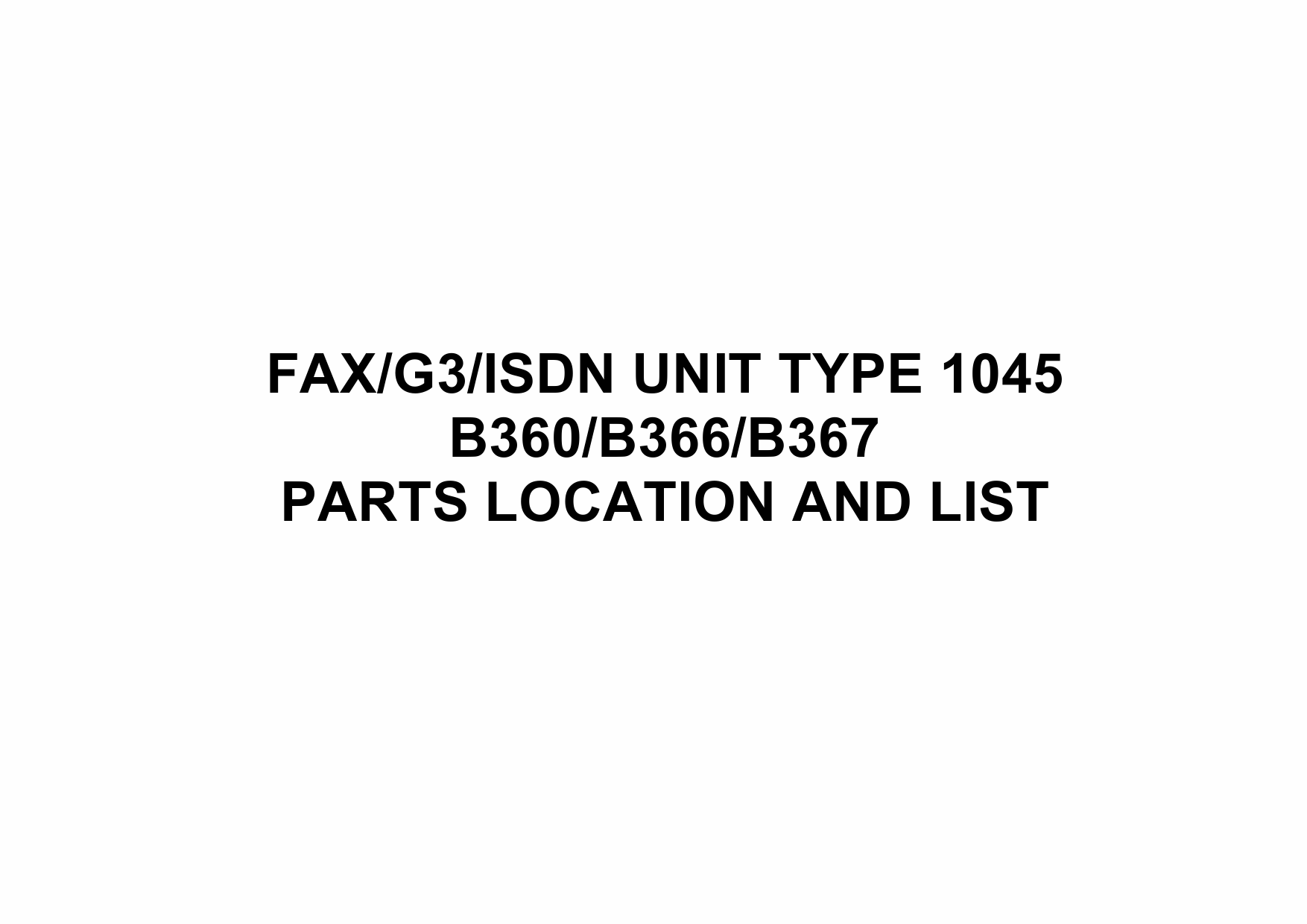 RICOH Options B360 B366 B367 FAX-G3-ISDN-UNIT Parts Catalog PDF download-1